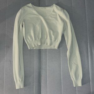 Brandy Melville Green Cropped Long Sleeve